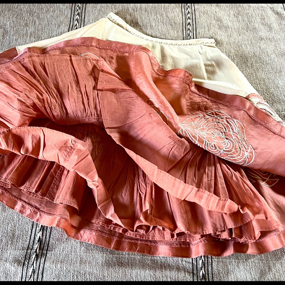 NWOT Anthropologie Odille cotton & silk beaded circle skirt - Picture 3 of 7